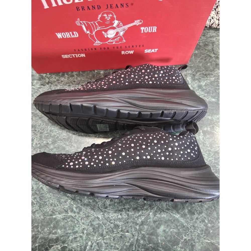 TRUE RELIGION NEW KATIE Black Bling Sparkle Women's Walking Sneaker Size 10 $79 - Picture 6 of 10